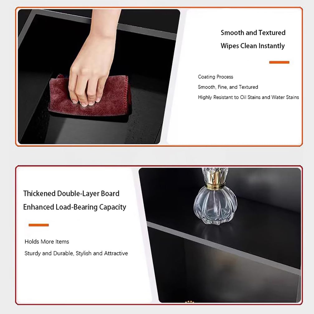 Portarrollos Empotrado Nicho Empotrado para El Cuarto De Baño con Puerta De Cristal Estantería para El Cuarto De Baño Armarios Empotrados para Cocinas Y Salones,Gold/c