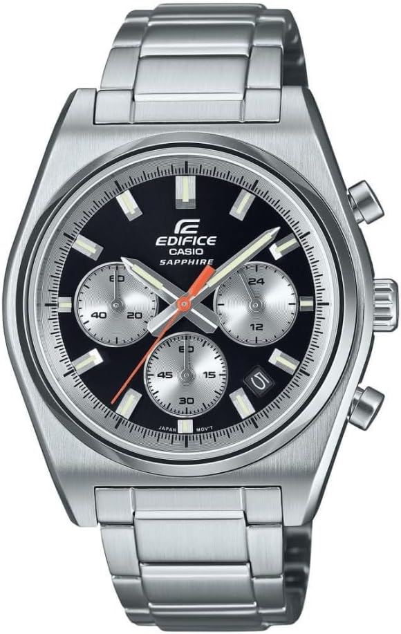 Edifice EFB-730D-1AVUDF Analog Black Dial Men (ED633), Silver, Modern