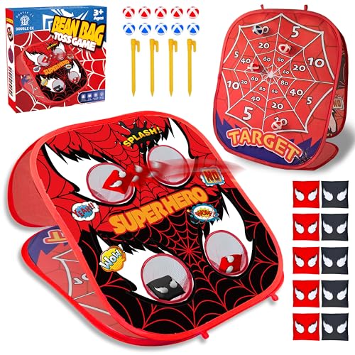 Spider Bean Bag Toss Game for Kids,5-Second Setup Cornhole Game,Spider Toys Gifts for 3 4 5 6 7 8 9...