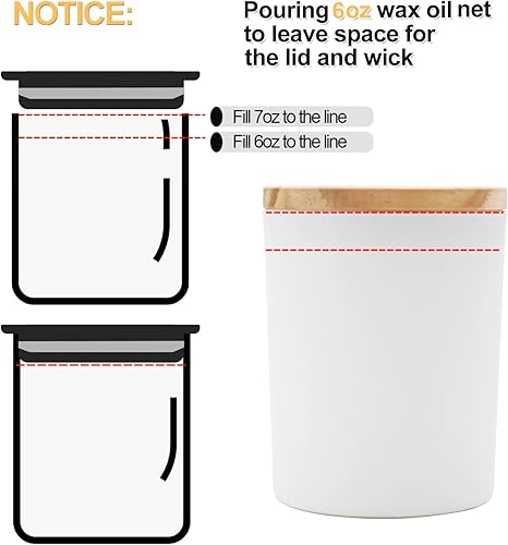 Miniatura 6 de SHOWIN Tarros de vela gruesos de 7 onzas para hacer velas, 20 unidades, frascos vacíos con tapas de madera para tarros de especias, recipiente de