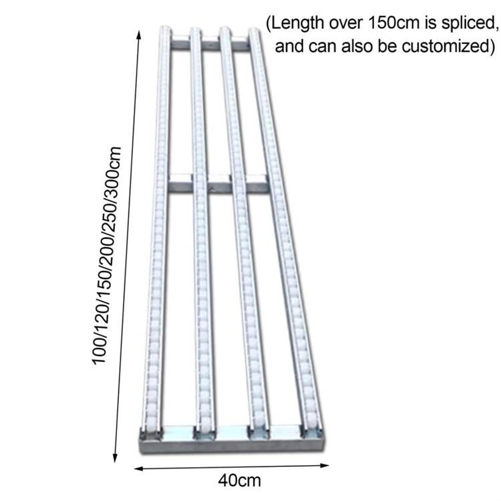 Generico Trasportatore a rulli Pieghevole Non motorizzato - Telaio in Metallo Leggero con rulli in plastica ABS, 40x100 cm, Ideale per la movimentazione delle Merci in Magazzino, Facile da Montare, s
