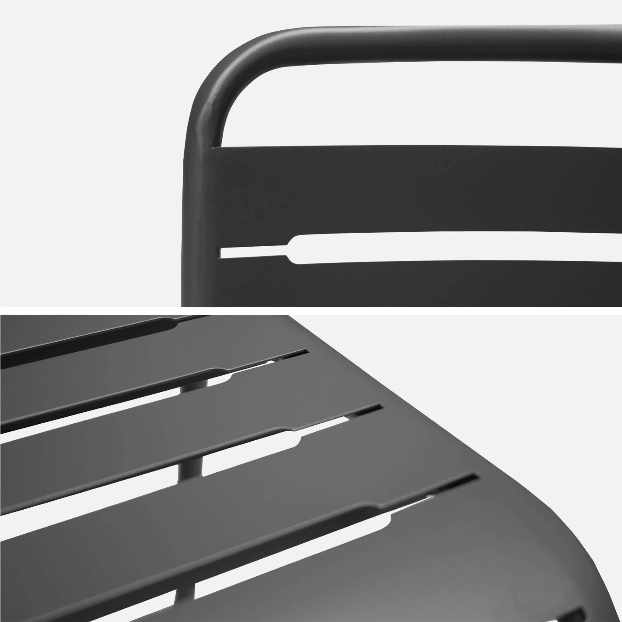 Alice's Garden - Lot de 4 chaises de Jardin Acier. 4 Places. Anthracite. Amelia. L44 x P52 x H79cm