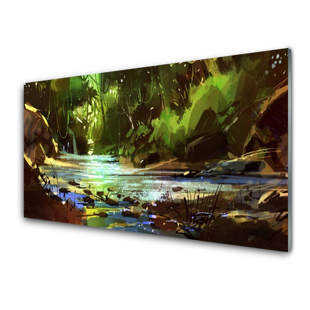 Tableau Mural Moderne en Verre Trempé Tulup 100x50 Nature Premium Éclat Profond