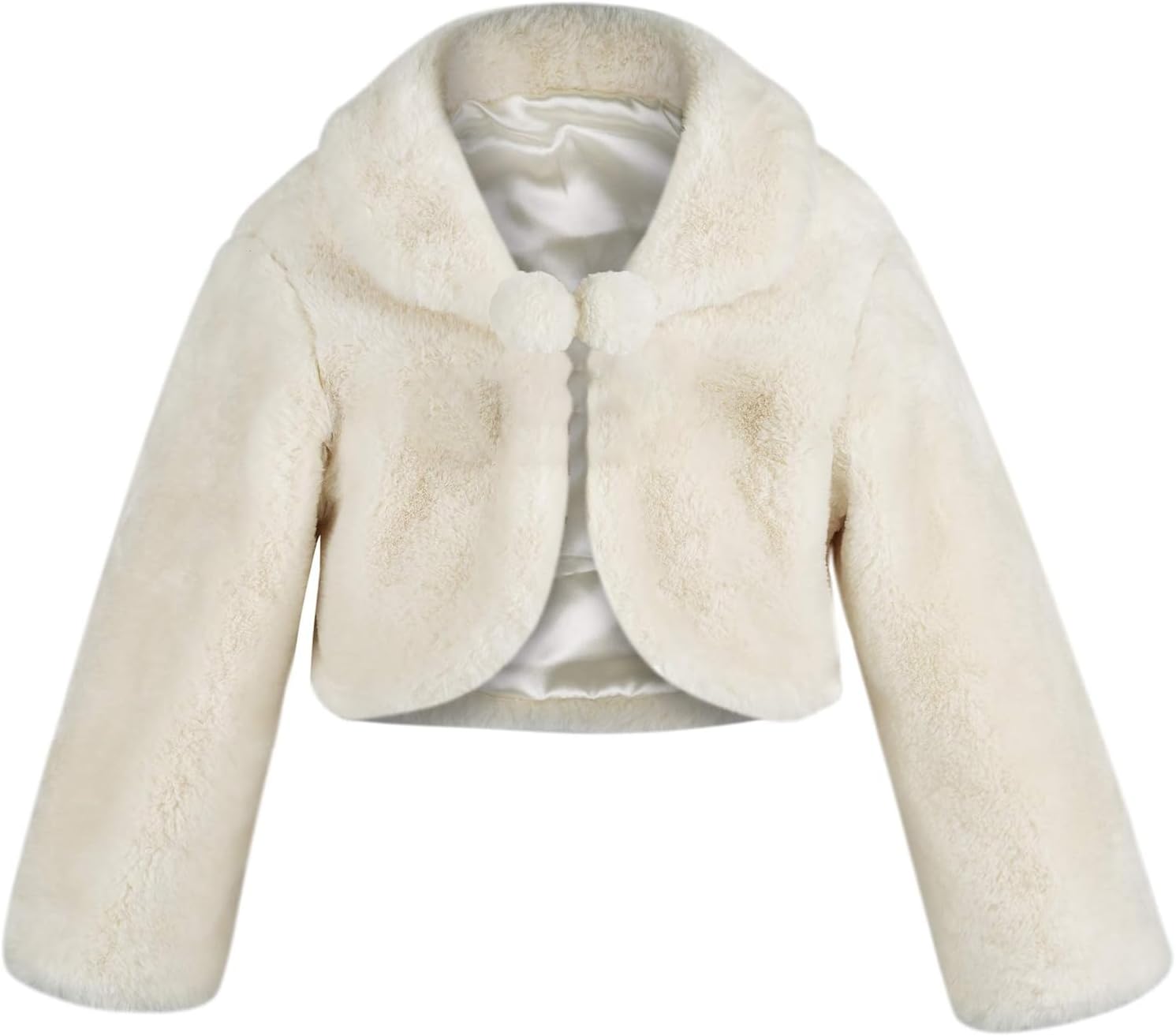 SK Studio Girls Princess Faux Fur Flower Bolero Shrug Party Wedding Dress Up