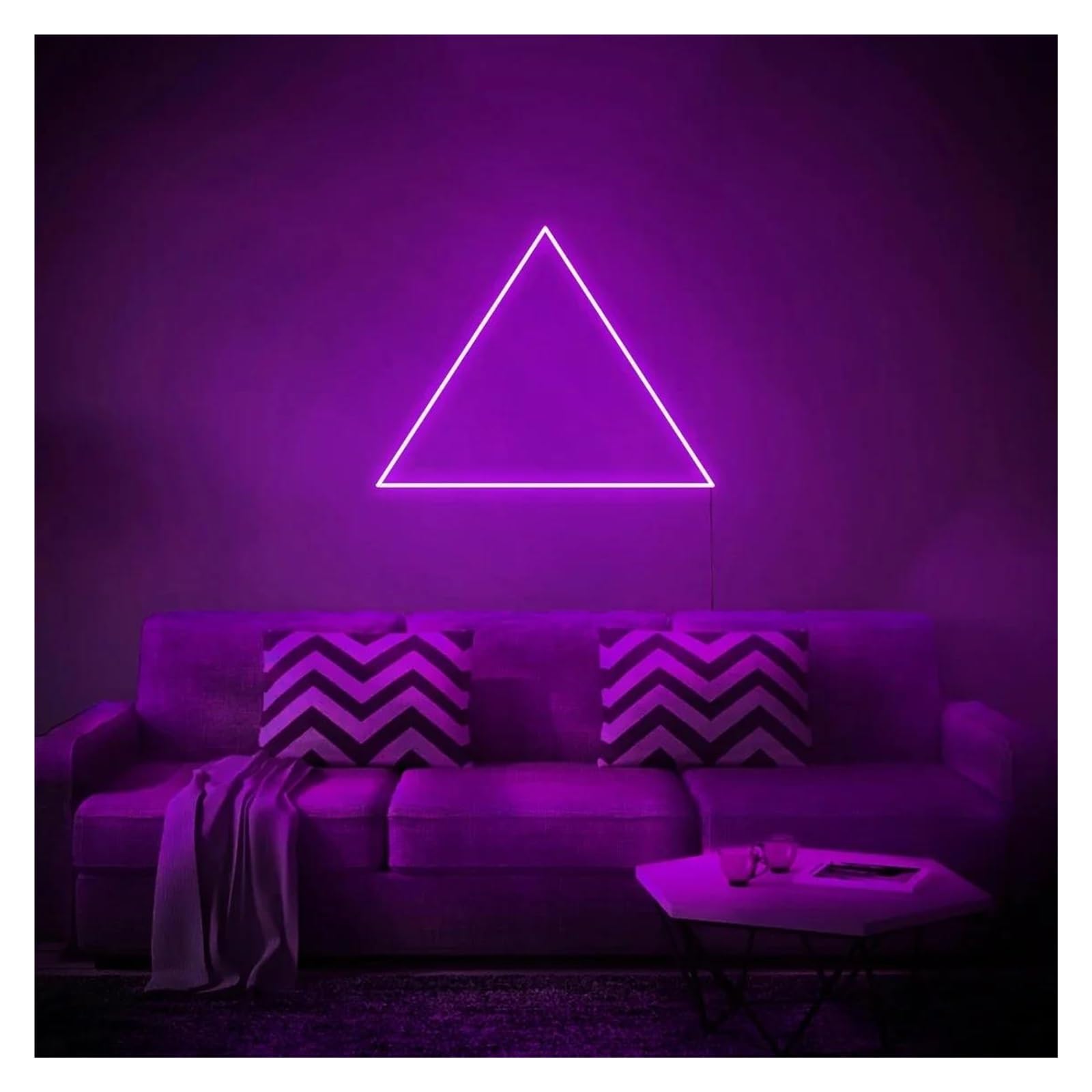 Decoración Lámparas Letrero De Neón Con Forma De Triángulo Luz Alimentada Por USB Decoración De Pared Para Bar Dormitorio Sala De Estar Fiesta En Casa Boda 30cm×30cm(UN)
