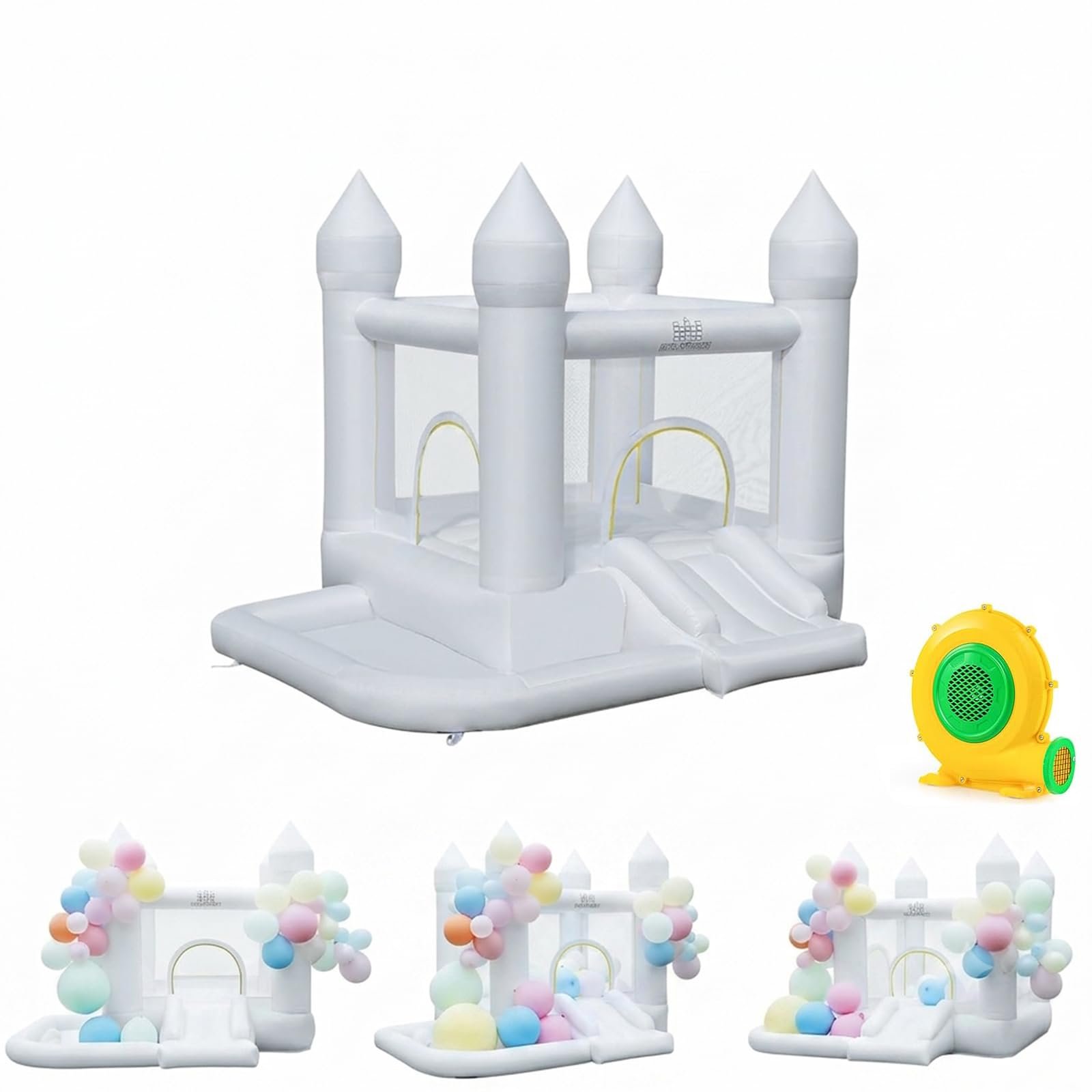 GOPLUS Château Gonflable avec Souffleur Thème Mariage pour Enfant 3-12 an