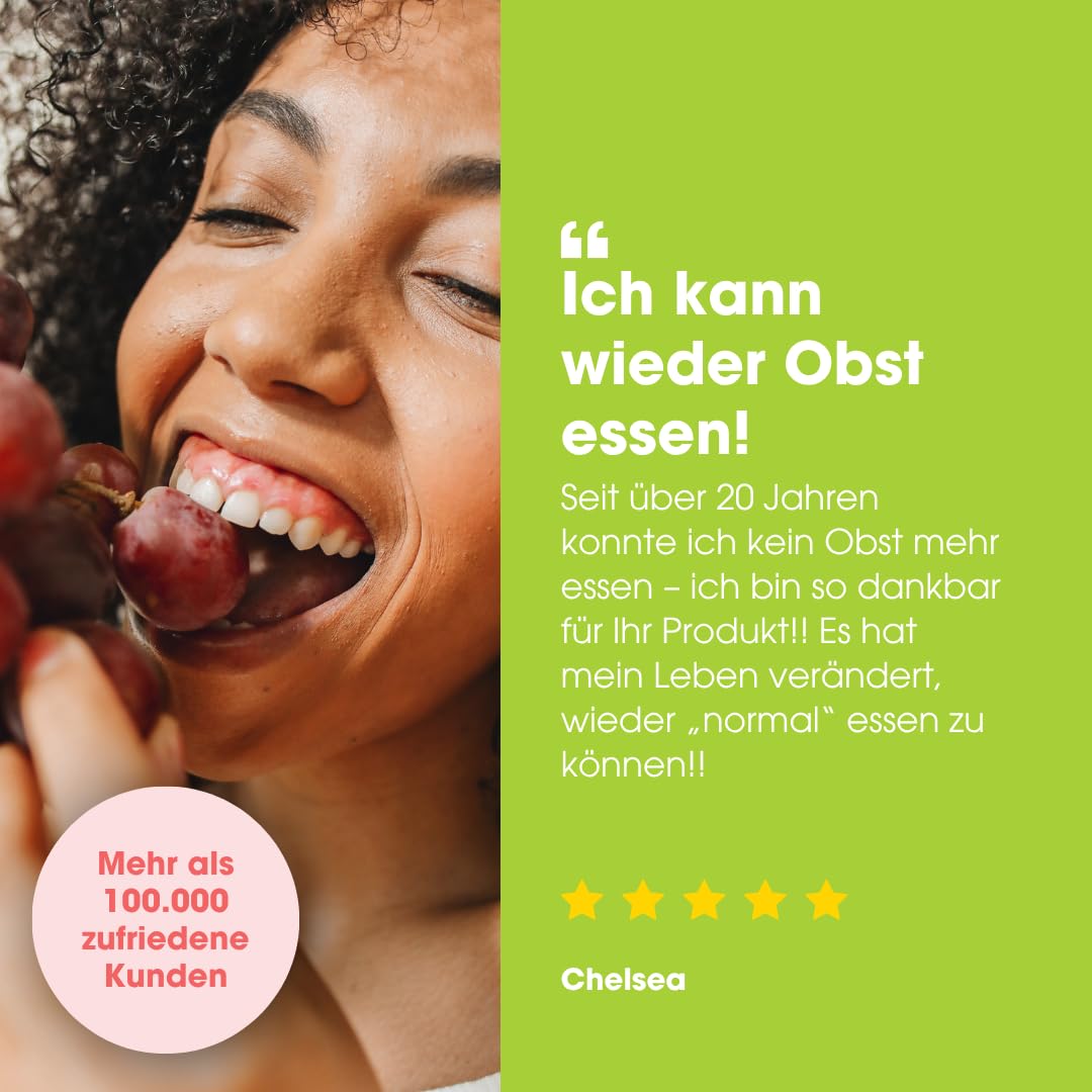 Fructase Verdauungsenzyme – 108 Kapseln | Nahrungsergänzungsmittel bei Fruktoseintoleranz | Enzyme zur Unterstützung der Verdauung zuckerhaltiger Lebensmittel und Getränke (Fruchtzucker) | Schnell wir