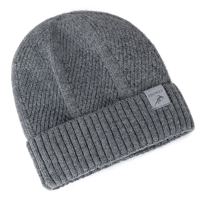 LEMITA Deportes etiqueta invierno sombreros para hombres Twist Design Warm Ski Beanie lana y algodón mezcla relajada sombrero de punto