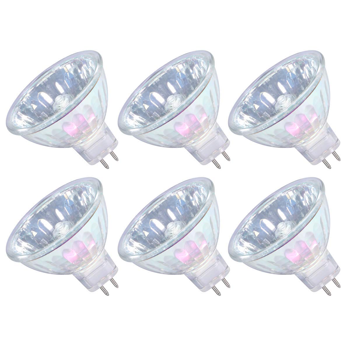 GMY MR16 Halogen Light Bulbs 35W 12V, GU5.3 Spotlight Bulb Dimmable, 4000 Hours Extra Long Lifetime, 2 Pin Base 36°Beam Angle, 3000K Warm White Dichroic 6 Pack