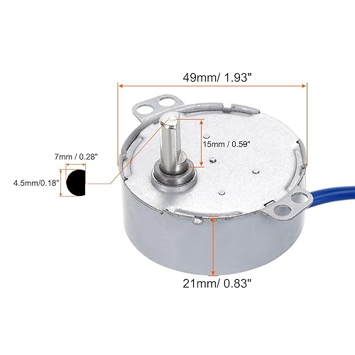 Miniatura 3 de MECCANIXITY Motor síncrono AC100-127V 2.5-3RPM 50-60Hz CW 4W D eje motor eléctrico para horno de microondas, ventilador