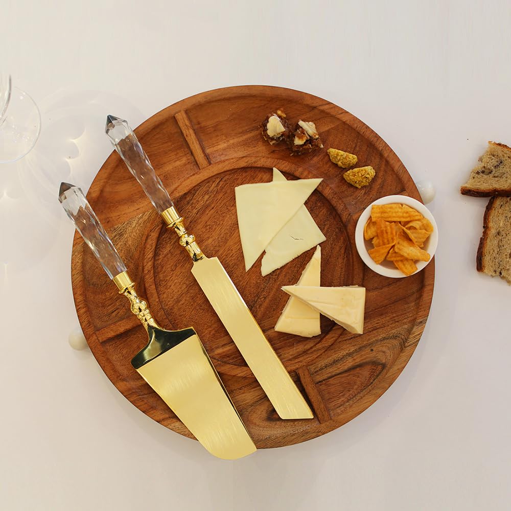 IZZHAAR Premium Cake Cutting Knife Set, Elegant Stainless Steel Cake Knife and Cake Server Set, Cake Cutter and Pie Spatula for Birthday Anniversary Christmas Gift (Set of 2)