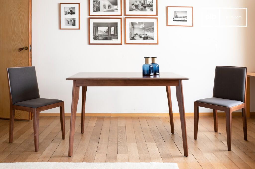 Table scandinave pib 4 personnes pour repas chaleureux en bois de noyer