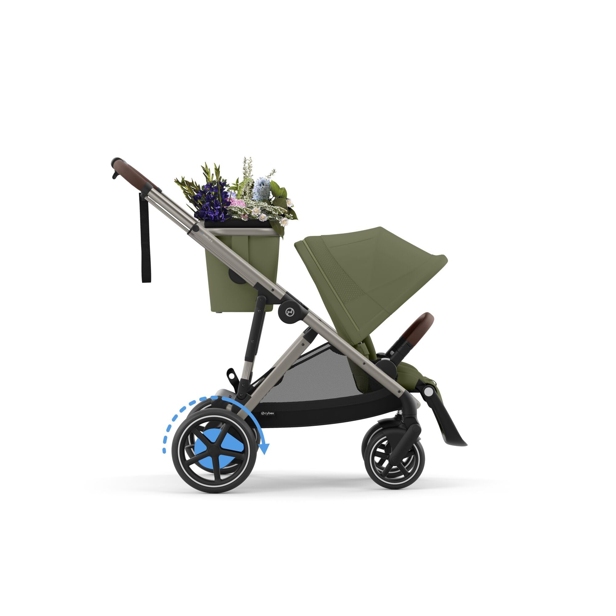 CYBEX Poussette Gold e-GAZELLE S tout-en-1 propulsion électrique 22 kg vert mousse