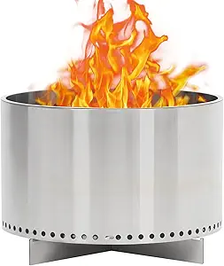 GAOMON 20.5" Smokeless Fire Pit - Portable Smokeless Outdoor Fireplace, with Removable Ash Pan, Stainless Steel Fire Pit for Outside, Ideal for 4-6 People, Wood Burning