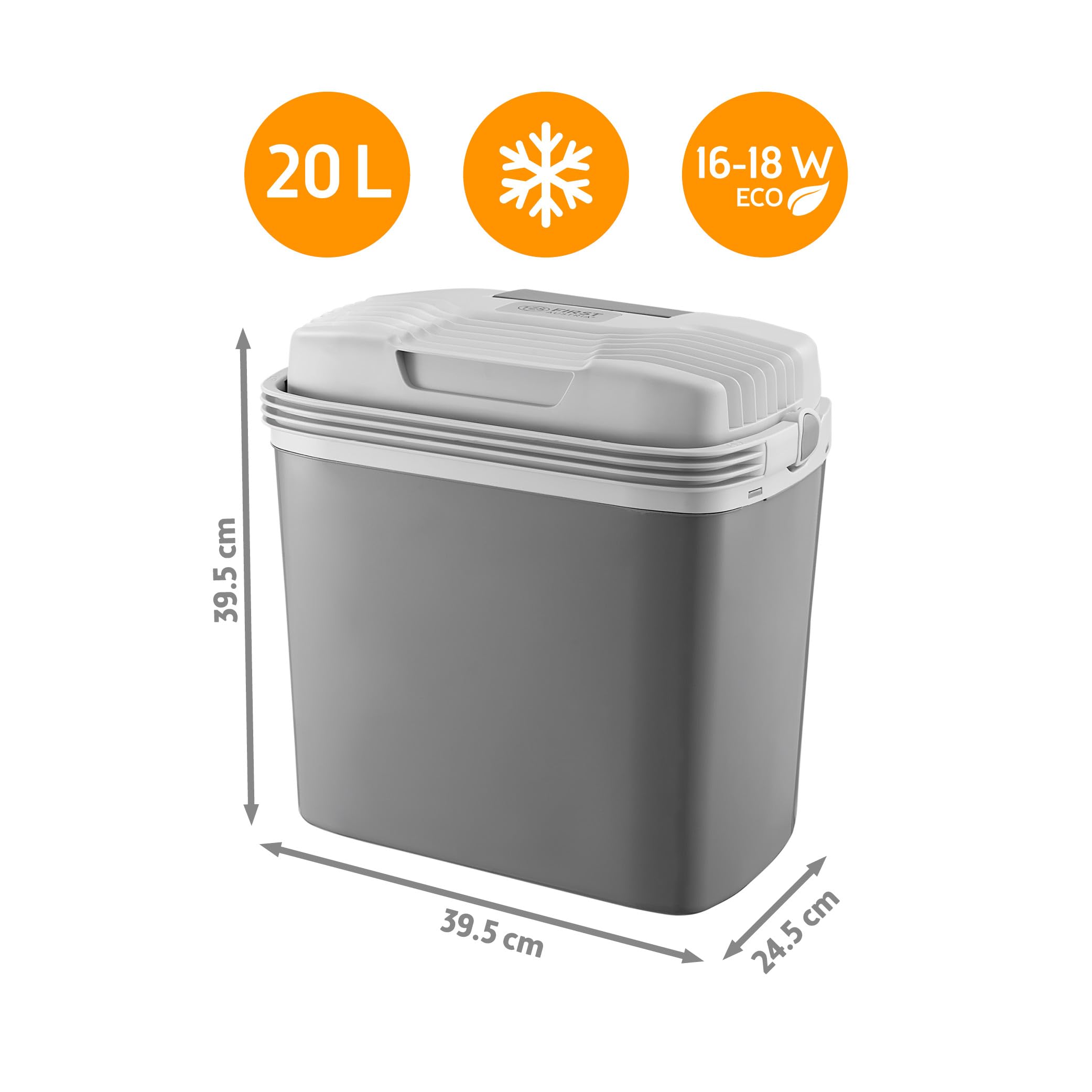 TZS First Austria Thermoelektrische Kühlbox 20L 12V/230V/USB-C PD 3.0 Kühlen Wärmen Grau