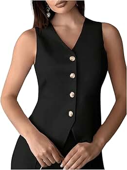 Amazon.com: MakeMeChic Women's Vest Tops Trendy V Neck