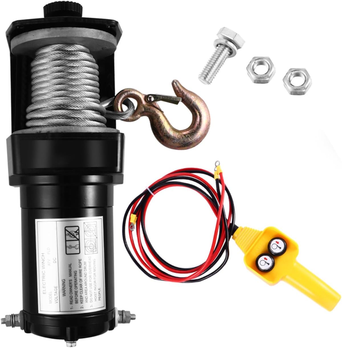 Alipis 12V Electric Winch for-Road Vehicles 2000Lb Towing Capacity 2pcs Set with Wireless Remote Control for SUVs and Crawler Trucks