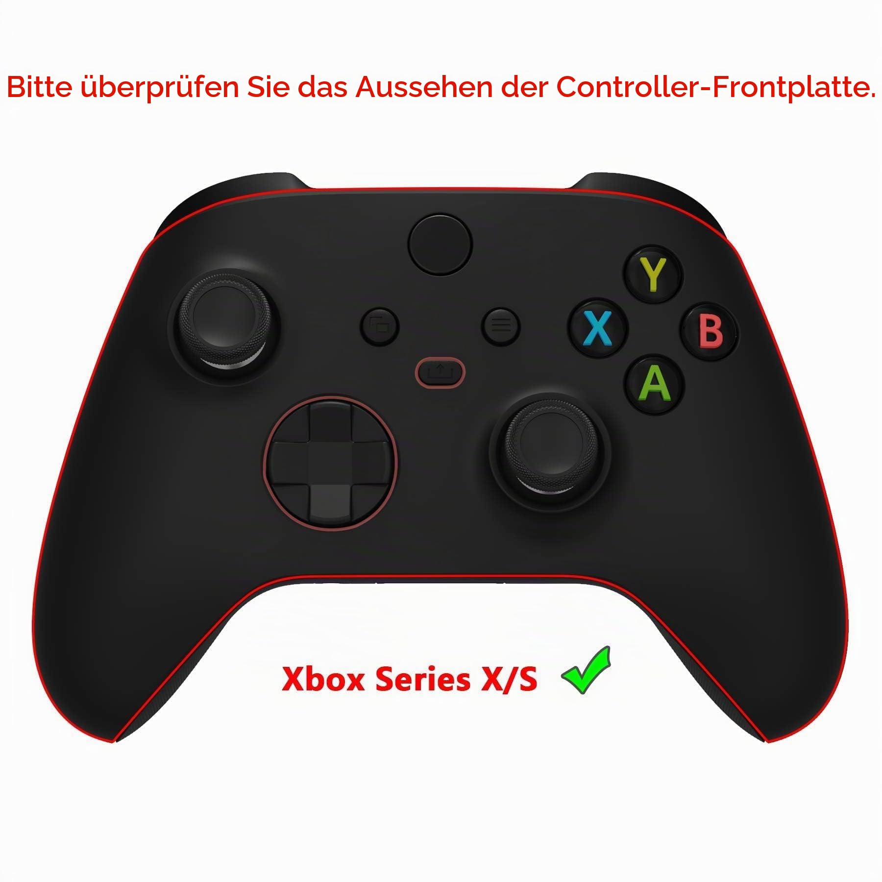 eXtremeRate Case & Buttons für Xbox Core Controller, DIY-Ersatz Front Hülle/Backplate/Tasten/Joysticks Set, Custom Full Gehäuse Skin Cover Zubehör für Xbox Series X/S Controller-Glow in Dark Grün
