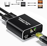 Vista 1 de Divisor Ethernet CAT 6 1 a 2 100 Mbps, BolAAzuL RJ45/Divisor de red (1 en 2 salidas) de alta velocidad 1x2 con cable de alimentación USB de 2.6