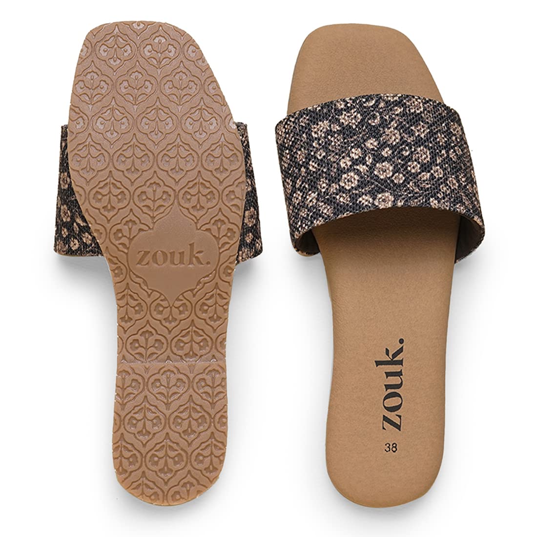 ZOUK Womens Handcrafted Vegan Leather Sanjan Jaali Casual Flats Black (ZFCF-SJ-38) (B0BJ2Z4FC7) Amazon Price History, Amazon Price Tracker