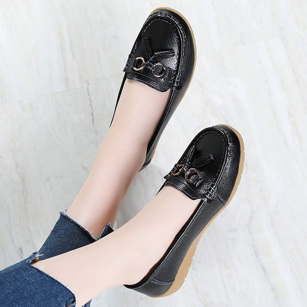 Shoes Loafers for Women Classic Leather Loafers Casual Slip-On Boat Shoes ComfortWalking Moccasins Soft Sole Shoes - Image 5