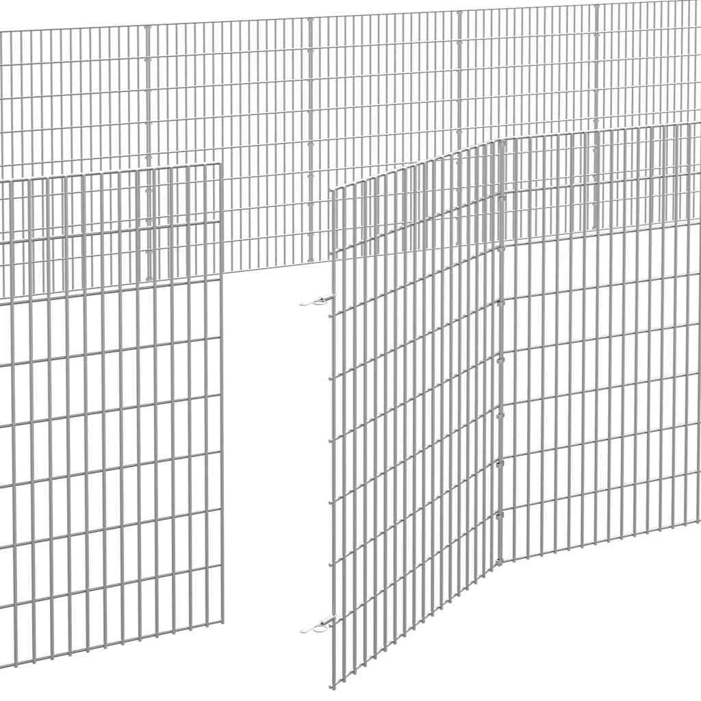 vidaXL Recinto per Animali Ruspante 24 Pannelli 54x80 cm Ferro Zincato, recinto per Conigli, Box per Animali Domestici, Recinzione per Conigli