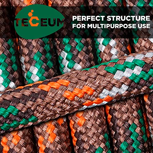 Image of TECEUM Reflective Paracord Rope 1000 - 1000ft /200ft /100ft /50ft - 40+ Colors - Glow in the Dark - para Cord - Utility Rope for Survival, Hunting & Camping Gear - Nylon String, Camping Rope, Tent Cord