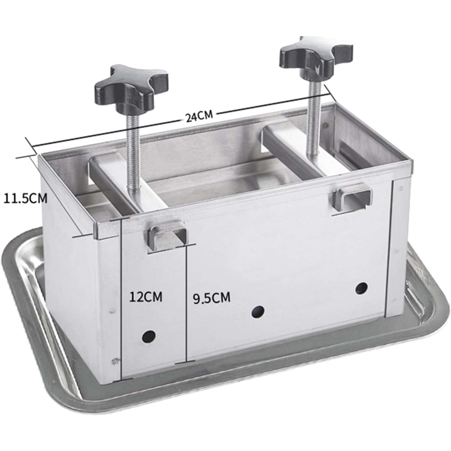 Molde rectangular de acero inoxidable para prensa de carne, plato de 1,5 mm, para carne rellena, hamburguesas, deslizadores, barbacoas