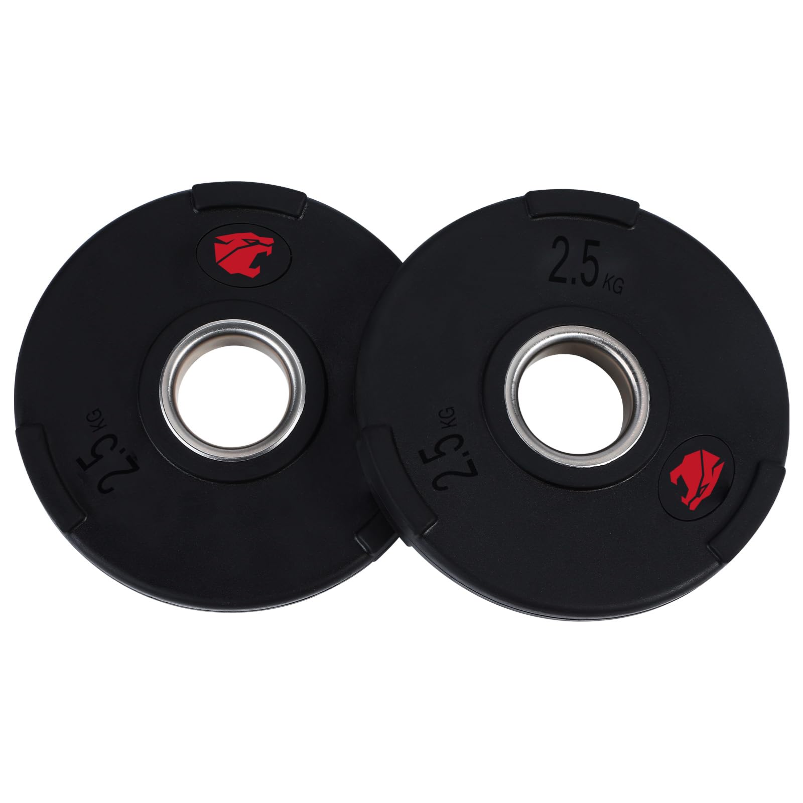 Discos de Peso Olímpicos con 3 Agarres, 105kg Set, 50mm Diámetro Interior, Negro, Goma Profesional