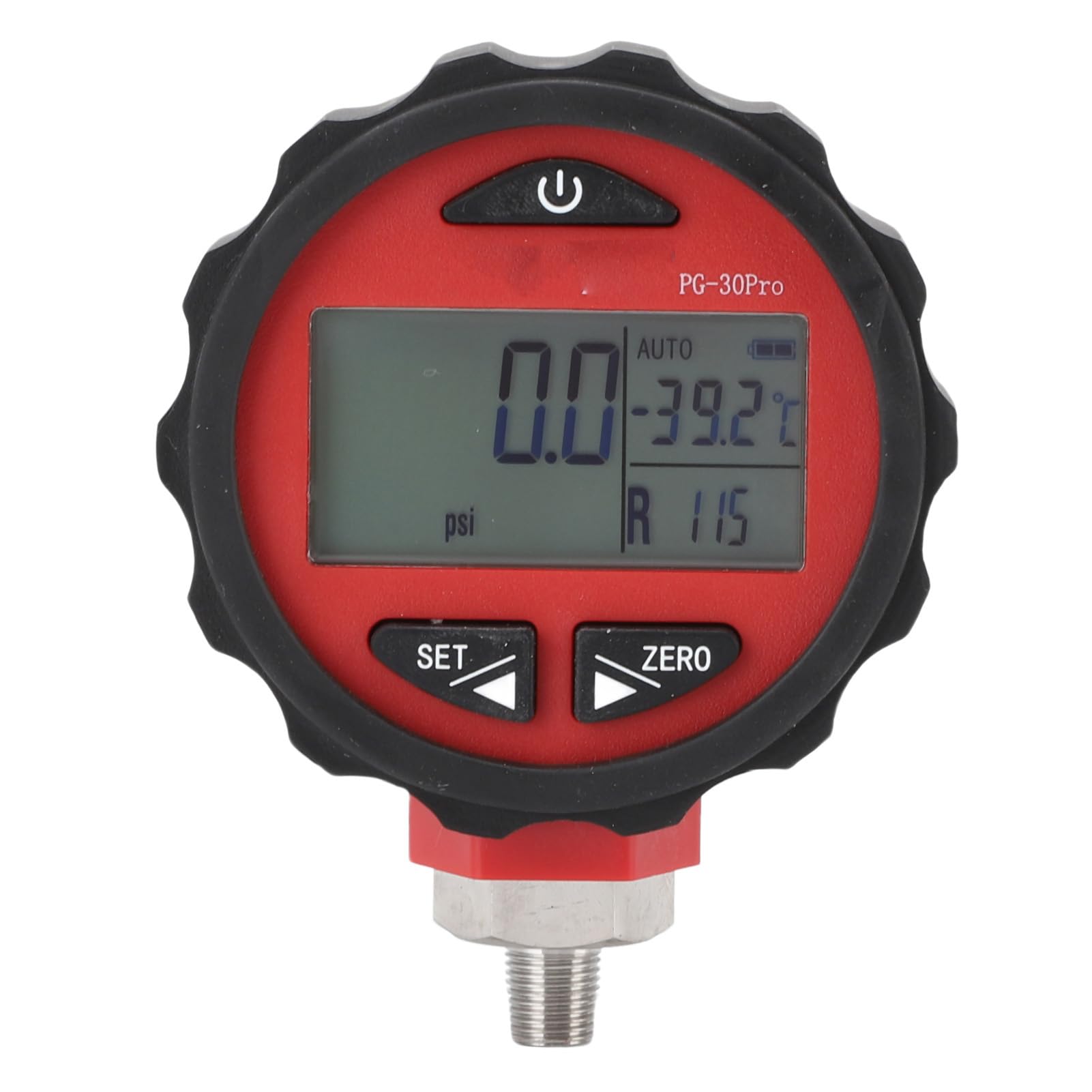 Fabater Probador de Presión Digital 1/8 Npt Recordatorio de Luz de Sobrecarga Pantalla LCD Roja para Uso Industrial