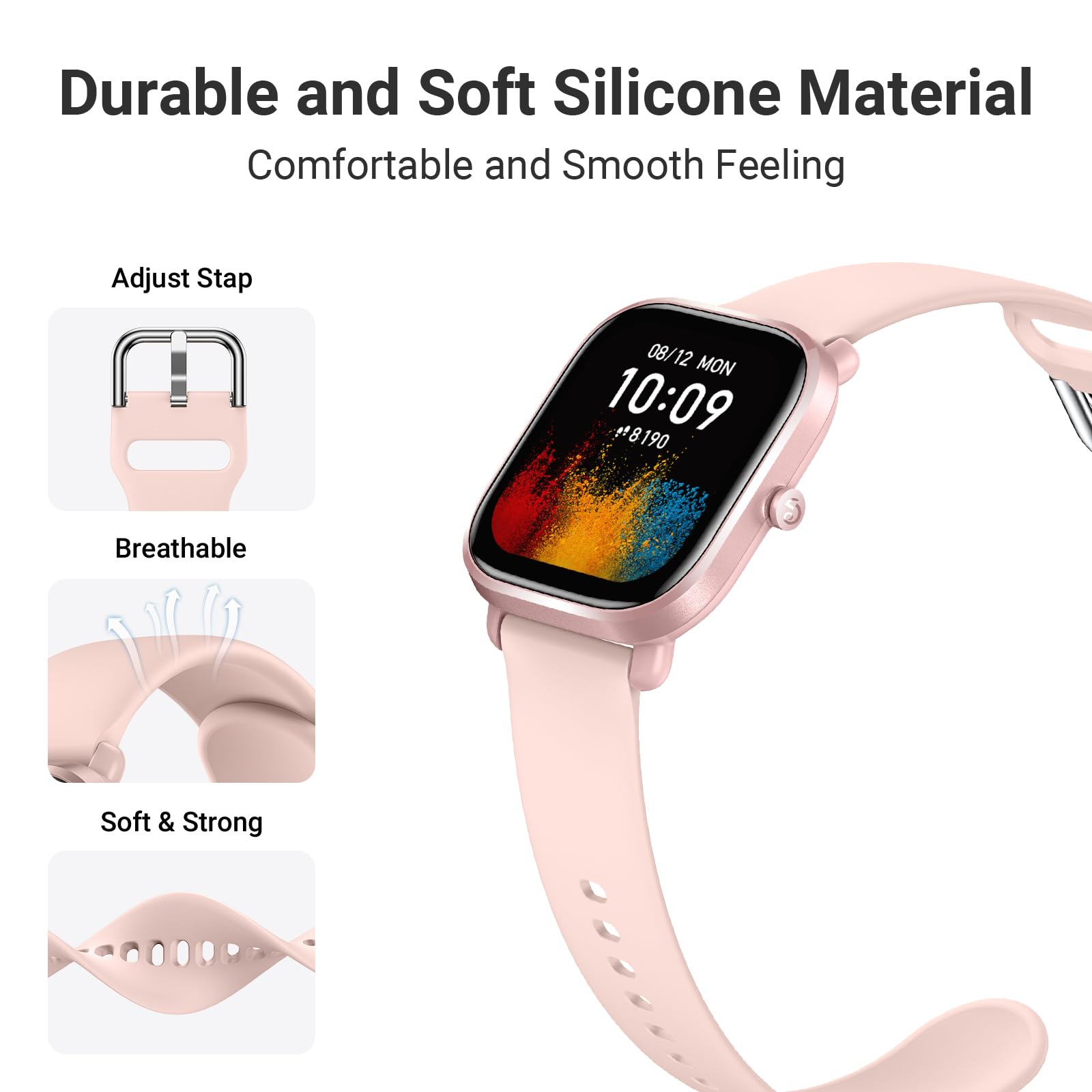 Higgs Silicone Cinturino Compatibile con Amazfit Bip 3/3pro/Bip U pro/Bip S/Bip S Lite/Bip Lite, 20mm Sportivo Cinturini per Amazfit GTS 2 Mini/GTS 3 42mm,Braccialetto per Amazfit GTS 4 mini Rosa