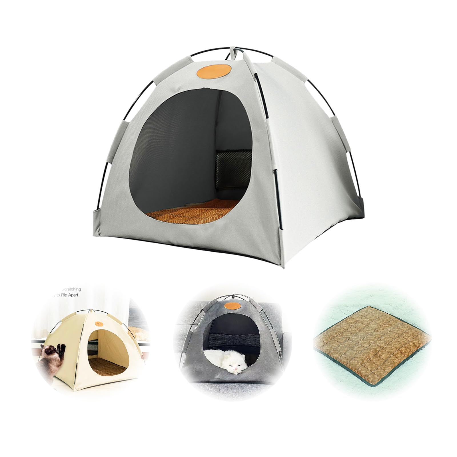 Cama transpirable para perros y gatos con aire acondicionado, de verano, para perros y gatos, cómoda refugio para mascotas 72570