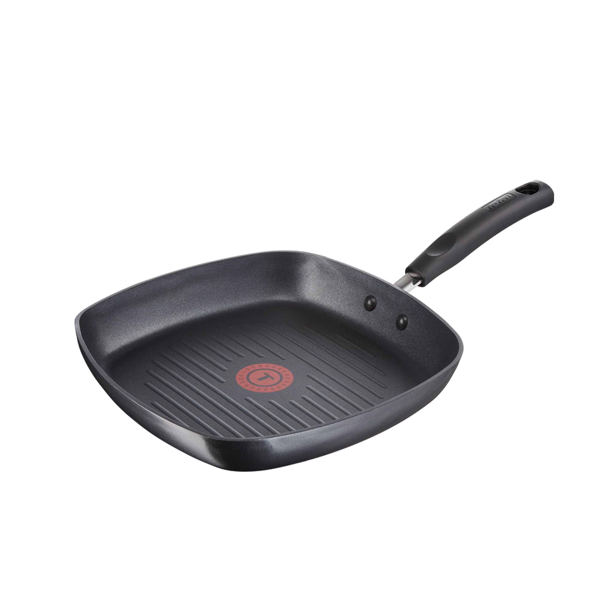 Delicia Aluminium Grill Pan | Thermo-Spot Technology/Titanium Non-Stick Coating/PTFE Non-Stick Exterior Coating / 26 cm x 26 cm/Suitable for All Hobs/Greyish Black / 2 Years Warranty