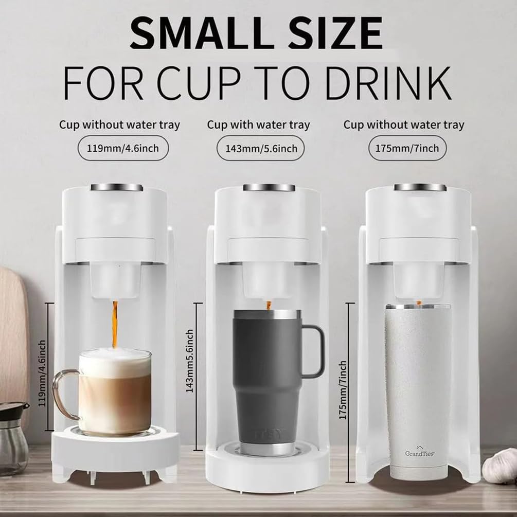 Ekspres do espresso, ekspres do kawy na kapsułki ze zbiornikiem na wodę 350 ml, regulowany uchwyt na kubek, funkcja automatycznego zamykania kapsułek K-Cup, idealny do domowego parzenia cappuccino i