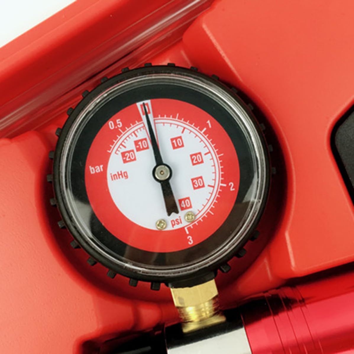 GALPADA Pompa Sottovuoto Manuale Manometro, Kit Rosso in Lega | Serbatoio e Adattatore Inclusi, per Sistemi a Vuoto e Test su Linee Carburante e Pompe