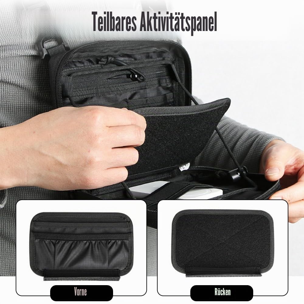 Taktische Brusttasche, Tactical Chest Rig Pack für Männer, wasserdichte Kampf Brustpackung mit verstellbarem Schultergurt zum Laufen, Wandern, Spazierengehen, Jagen, Angeln