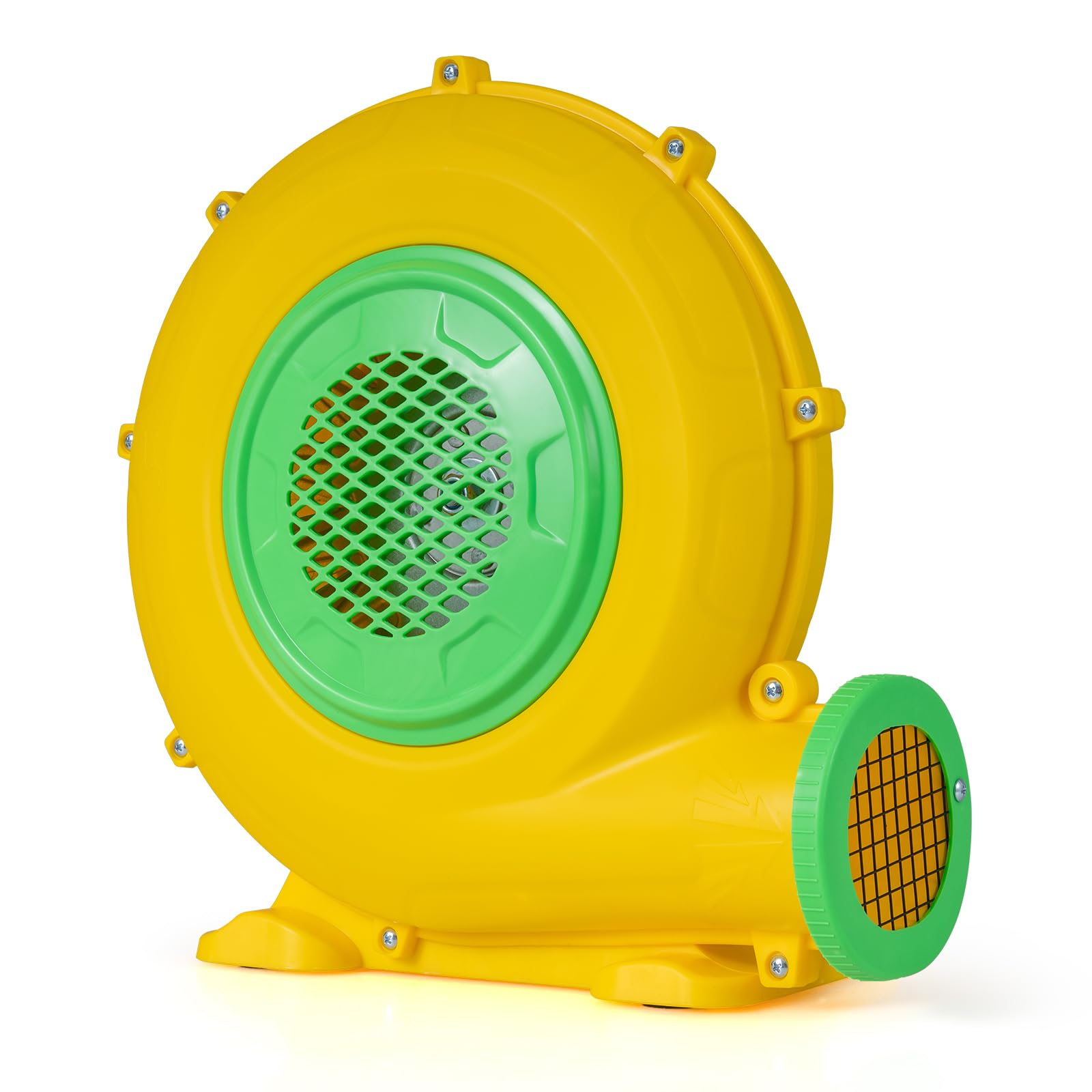 COSTWAY Gonfleur Électrique 350/450/550/680/750/850/950W avec Poignée Pratique & Piquets de Sol, Pompe à Air Électrique avec Cordon & Couvercle en Maille, Souffleur d'air pour Château Gonflable