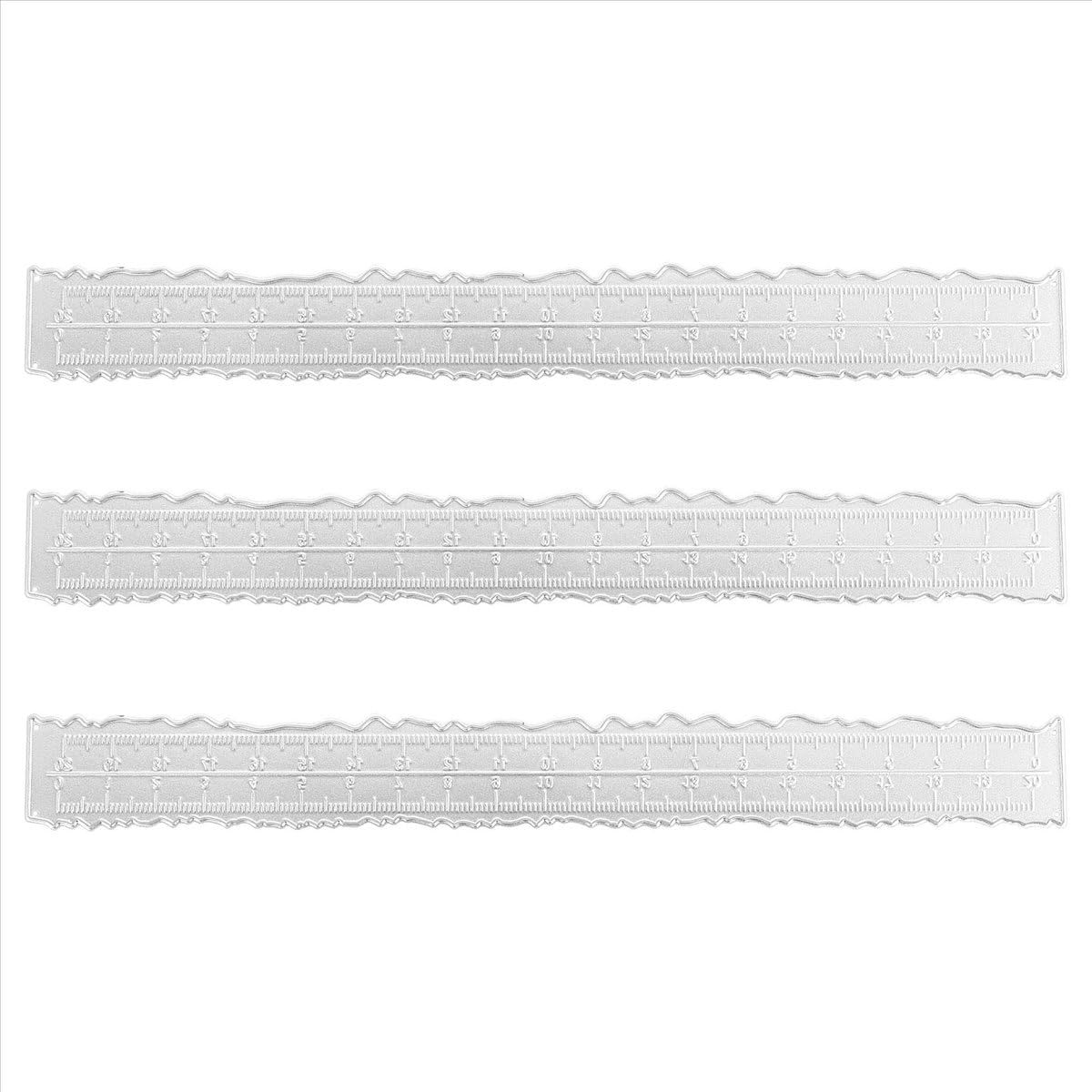BPQiang 3 Pieces 8.4 Inches Metal Irregular Edges Ruler for Card Making Scrapbooking School