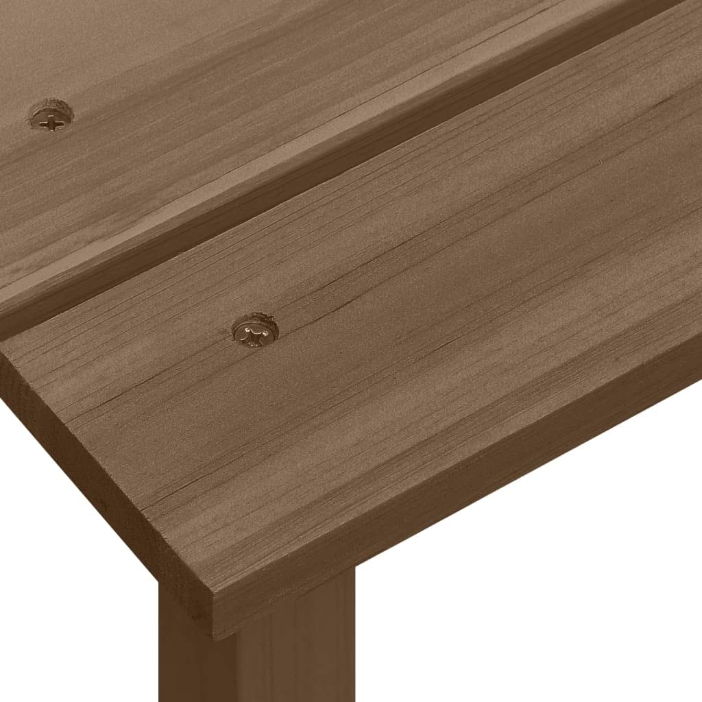 vidaXL Abeto Macizo Silla con Otomana y Mesa Jardín Adirondack Asiento Sillón Patio Terraza Balcón Exterior Tumbona Muebles Estable Marrón