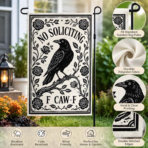 Halloween Decorations - No Soliciting Garden Flag - image 2