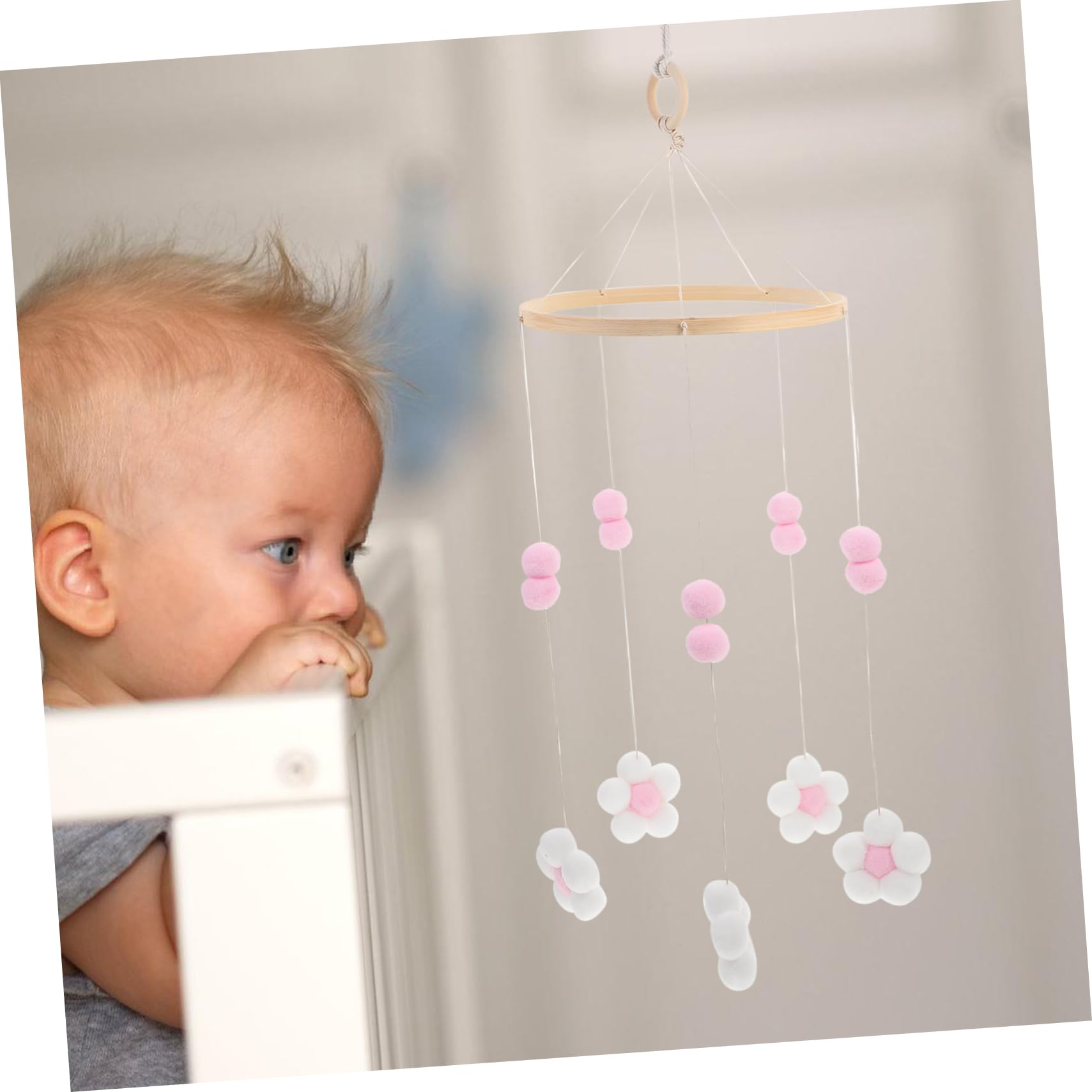HAPINARY Crib Ball Hanging Decor Wind Chime Decoration Musical Sound Hanging Ornament for Crib Bed