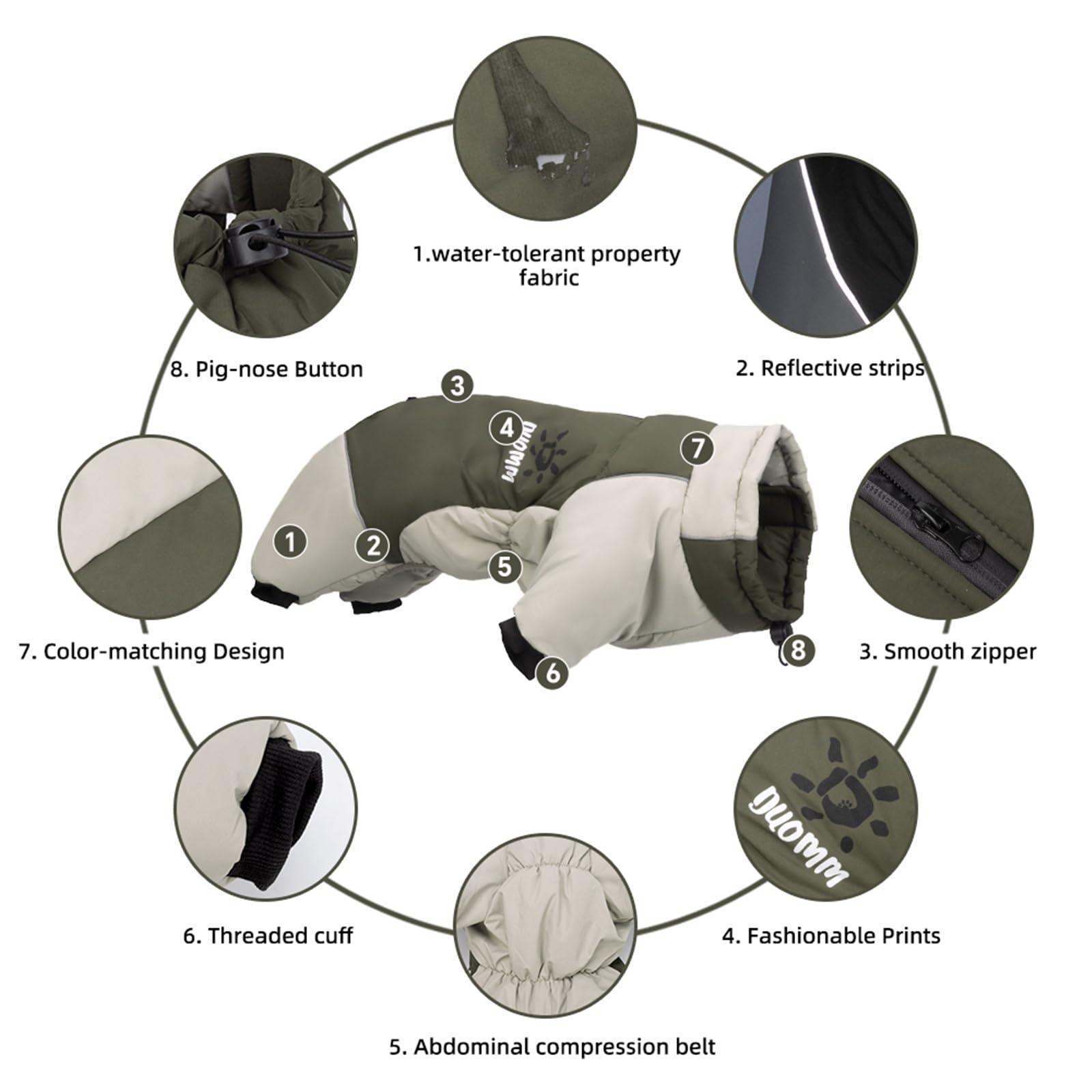 Veste d'hiver imperméable pour chien – Manteau en duvet épais tout compris pour grands chiens (rose, taille XXL (10-13 kg)
