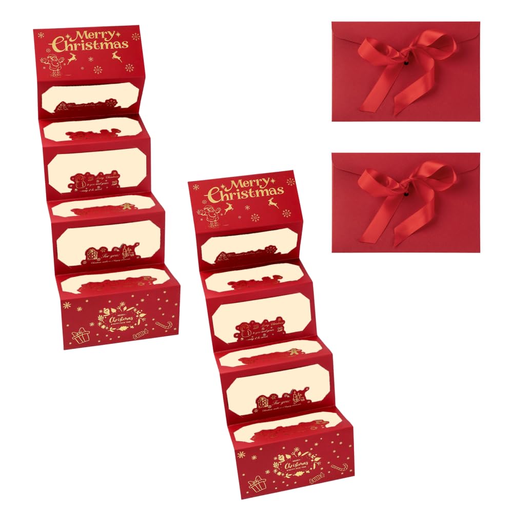 Christmas Money Holders,2 Pcs Xmas Cash Envelope with 6 Slots Christmas Boxes for Women Men Girls Boys Mom Dad