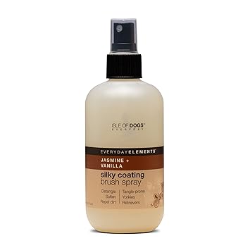 Everyday Isle of Dogs Silky Coating Dog Brush Spray, Jasmine Vanilla for Yorkies, Poodles and Tangle-Prone Hair, 8.4oz