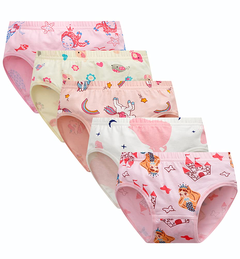 CHUNGToddler Girls Knickers Cotton Briefs Printed Underwear Pack of 5