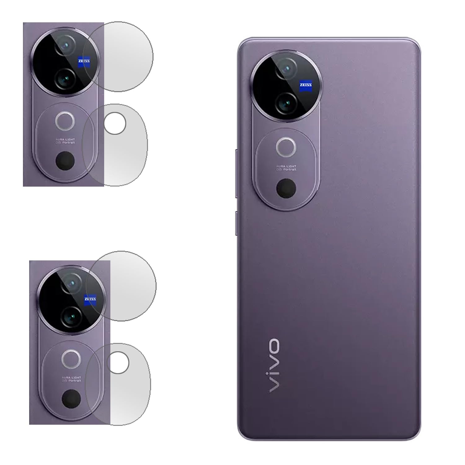 SAEMPIRE VIVO V40 5G Back Camera Guard Camera Lens Protector Lens Screen Guard Compatible For VIVO V40 5G (Not A Tempered Glass) (pack of 2)