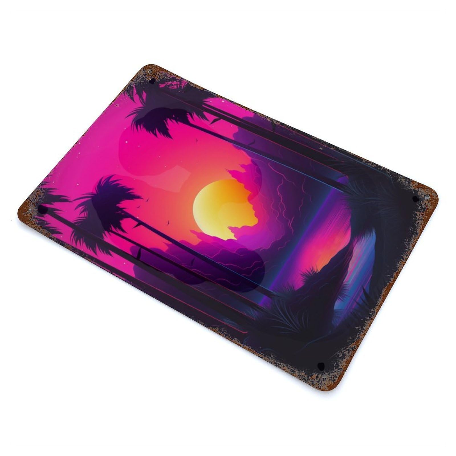 Neon Retrowave Rhapsody Vintage Metal Tin Sign 11.8"x7.9", Ideal for Cafe, Home Bar And Lounge Decor