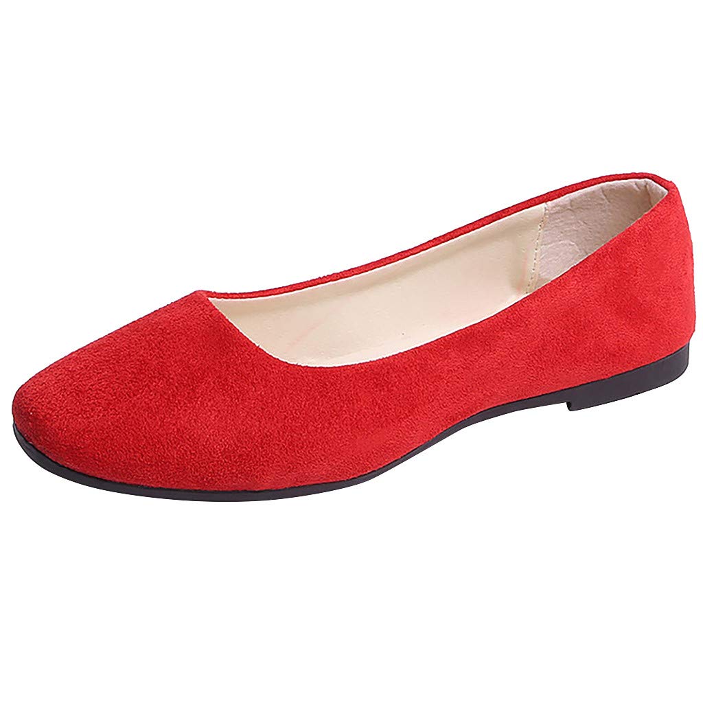 Flat Shoes for Women Slip On Comfortable Walking Ballerina Shoes Ladies Cute Ballet Flats Pumps Low Wedge Dolly Shoes
