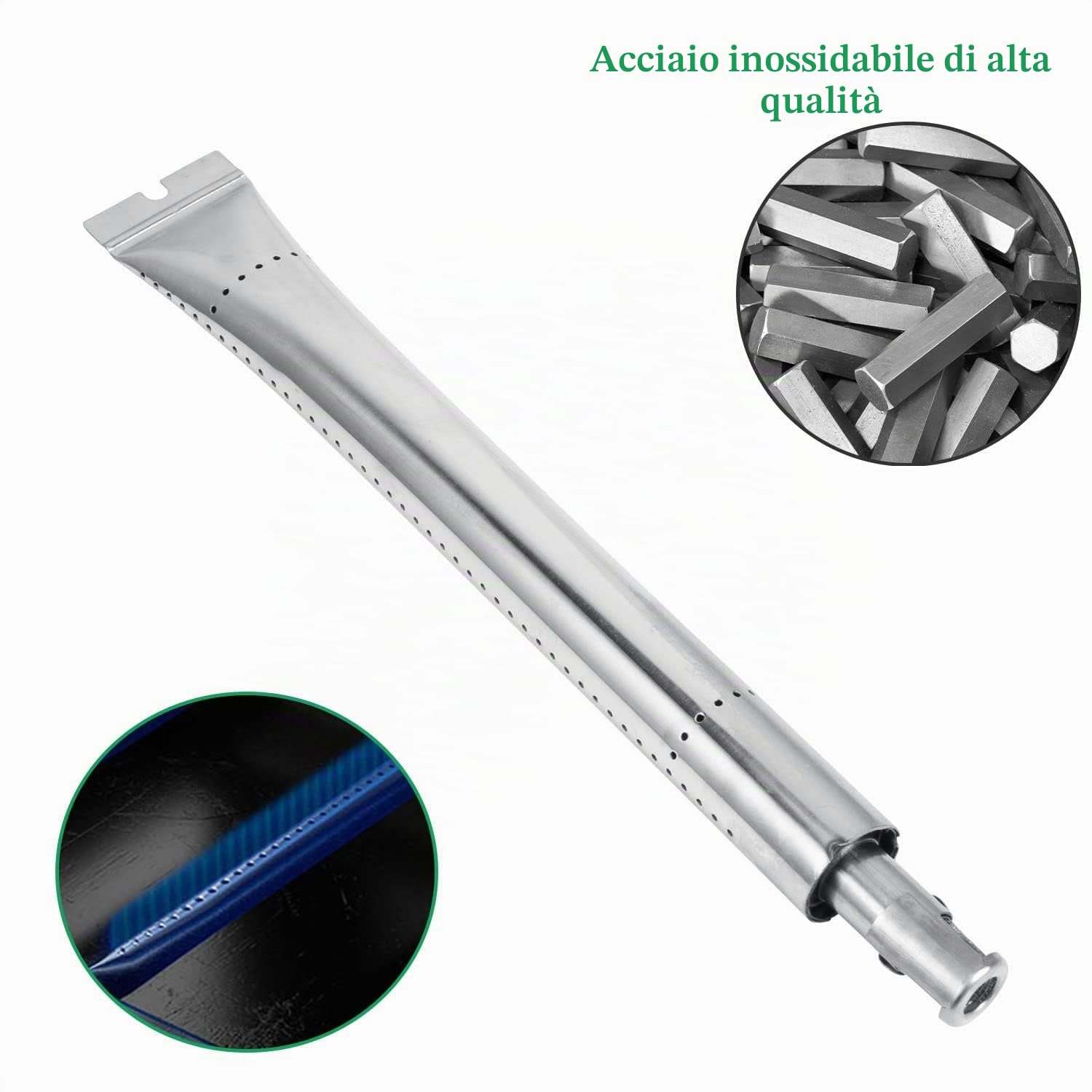 WELL GRILL Bruciatore tubolare in acciaio inox per Broil King Signet 390, pezzi di ricambio, 18629 doppio tubo e bruciatore crossover, accessorio per barbecue a gas Broil King Signet & Sovereign
