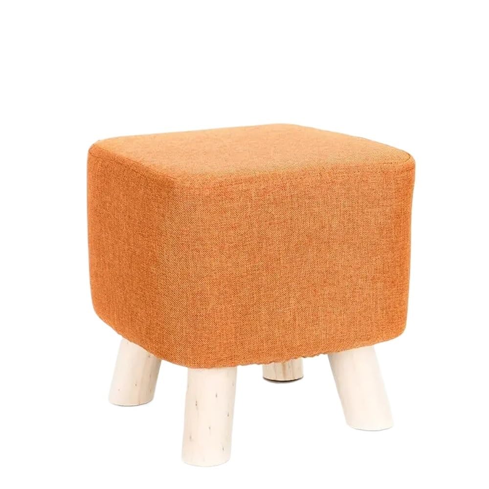KUYCCSTRESI Square Jacquard Stool Cover Anti Slip Detachable Footstool Cover(Orange square2)